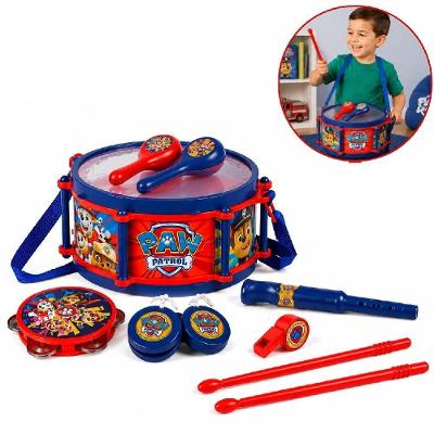 Conjunto Musical Infantil Patrulha Canina Kit 10 Peças Pandeiro Flauta Apito Inmetro