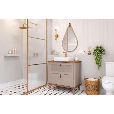 Gabinete Banheiro Vêneto 1 Porta 1 Gaveta MDF 80CM Cappuccino MGM