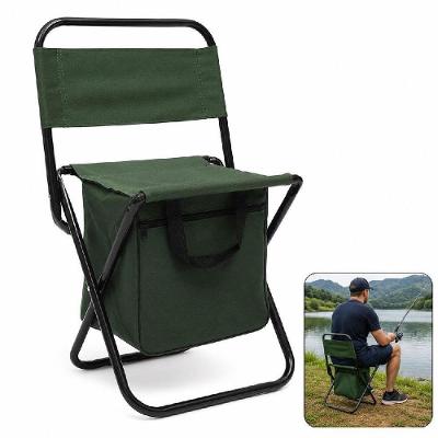 Banqueta com Encosto para Pesca e Camping com Alça de Transporte Preto