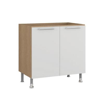 Balcão de Cozinha Ditália Aspen 2 Portas MDP 50CM Carvalho e Branco Ditália Móveis