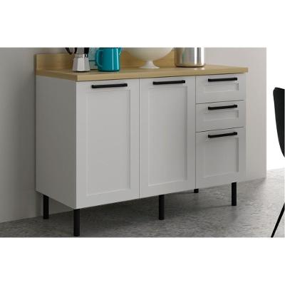 Balcão de Cozinha CZ4304 2 Portas 3 Gavetas MDF 120CM Branco
