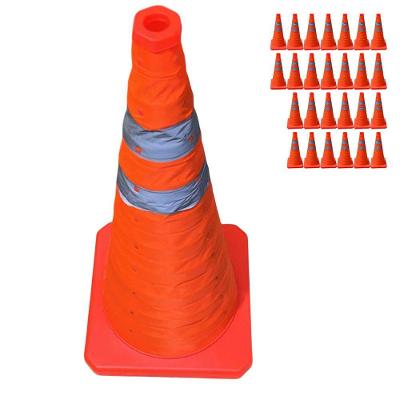 Cone Retratil Sinalizador SU-CONE3-1 Portátil Flexível Laranja Leva Pro Pet 50CM Kit 26 Uni