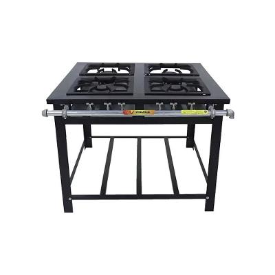 Fogão Industrial M4 Maxi com Queimadores Simples e Duplos Preto Venâncio