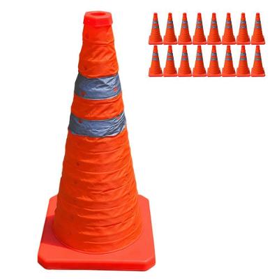 Cone de Sinalização SU-CONE3-1 Retrátil Portátil Refletivo Laranja Economia Solar 50CM