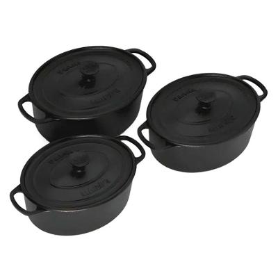 Kit Caçarola Estilo Oval 2L 3,5L Ferro Fundido Panela Mineira