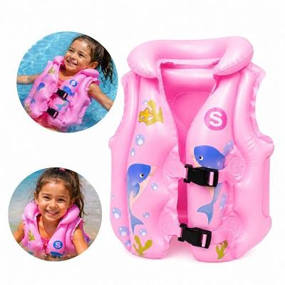 Colete Boia Inflável Infantil Rosa com Flutuabilidade Ideal para Piscina Praia Lago 43CM