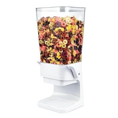 Dispenser de Cereal Lux Distribuição Controlada Plástico e Silicone Hermético para Cozinha Branco