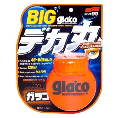 Cristalizador de Vidros Externo Glaco Big Repelente de Água com Feltro Aplicador SOFT99 120ML