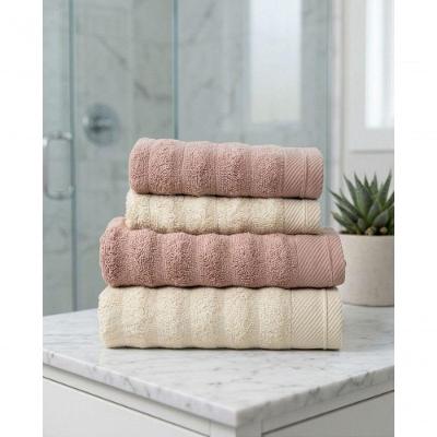 Jogo de Toalhas de Banho Aura 100% Algodão 520G-M2 Alta Absorção Rosa Claro Atlântica 4 Peças