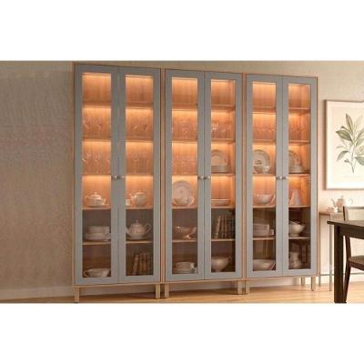 Cristaleira Divina LED Reflecta 6 Portas 6 Prateleiras MDF 70CM Cinza MGM