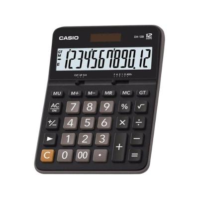 Calculadora de Mesa Casio DX-12B 12 Dígitos Alimentação Dupla Visor Amplo LCD Preta