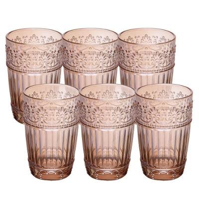 Jogo de Copos Mauve para Água e Suco Cristal Ecológico Âmbar Wolff 6 Unidades 350ML