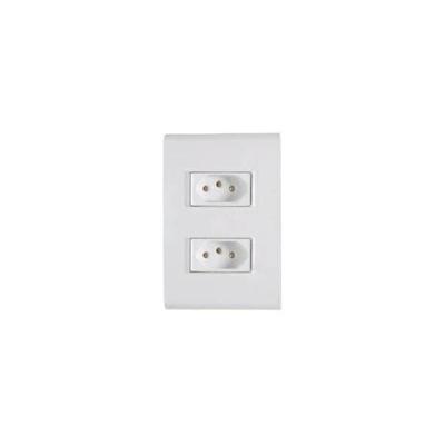 Conjunto de Tomadas Lux2 2P+T 10A 250V Bivolt Branco Tramontina