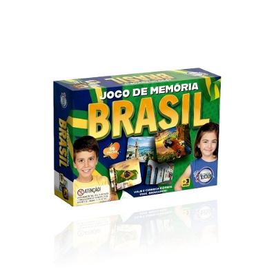 Jogo de Memória 12200 Brasil Educativo Concentração Cultura Brasileira Amarelo Toia