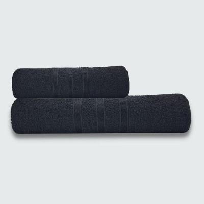 Jogo de Banho Verona Luxo 100% Algodão 230g-m² Preto Toalhas Beka 2 Peças