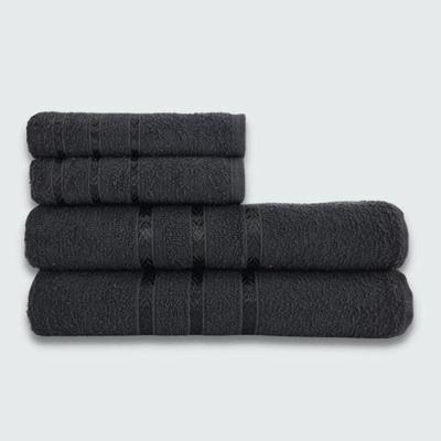 Jogo de Banho Coleção Verona Luxo 100% Algodão 230g-m² Preto Toalhas Beka 4 PEÇAS