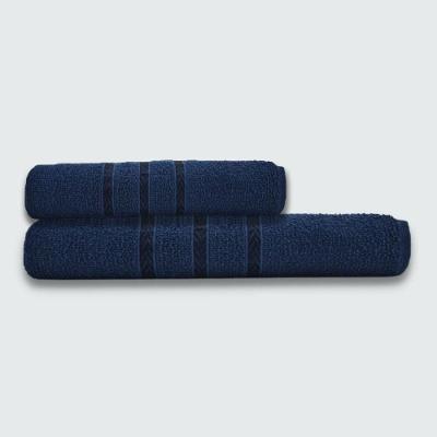 Jogo de Banho 2 Peças Verona Luxo 100% Algodão 230g-m² Azul Marinho Toalhas Beka