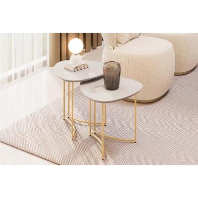 Mesa Lateral Pétala Bali Orgânico MDF Aço 224CM Amadeirado Sala Moderna DJ Móveis
