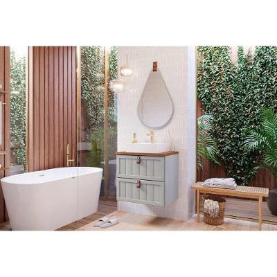Conjunto de Banheiro Sense-Gota 80cm 1 Portas 1 Gaveta MDF Pistache MGM