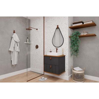 Conjunto de Banheiro Milano-Gota 60cm 1 Porta 1 Gaveta MDF 60CM Titânio MGM