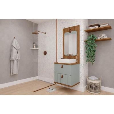 Conjunto de Banheiro Milano-Monet 60cm 1 Portas 1 Gaveta MDF Pistache MGM