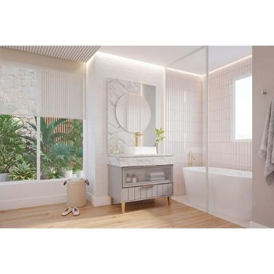 Conjunto de Banheiro Bariloche-Londres 90cm 1 Porta 1 Gaveta MDF Branco MGM