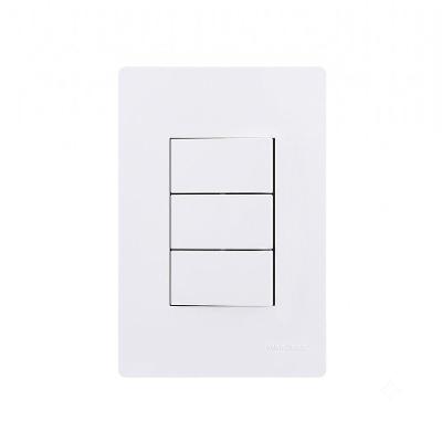 Interruptor Simples Triplo Infiniti Plus 3 Teclas Branco Margirius