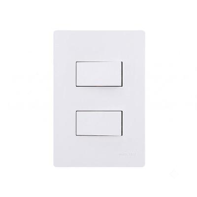 Interruptor Simples Duplo Infiniti Plus com 2 Teclas Branco Margirius 10A Bivolt