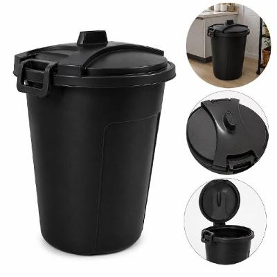 Lixeira com Tampa e Trava 60L Polipropileno Manual Resistente Preto