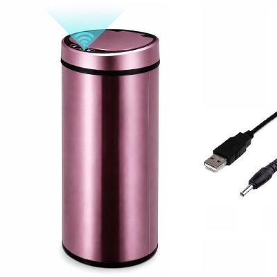 Lixeira com Sensor 12L Aço Inox Abertura Automática Recarregável Roxo