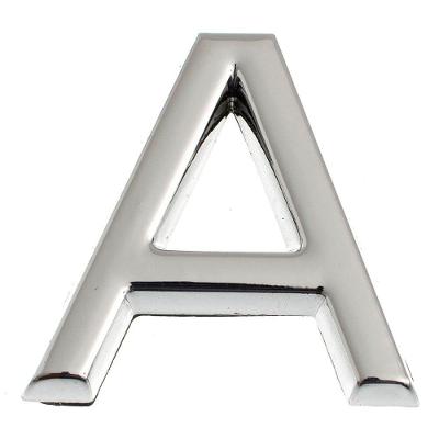 Letra Residencial a 39MM Plástico ABS Cromado Prata Resistente sem Oxidação Bemfixa 1UN