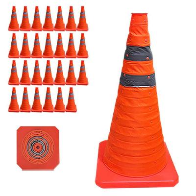 Cone Retratil SU-CONE3-1 com Alta Visibilidade Refletivo Laranja Leva Pra Casa 23CM 27 Unidades