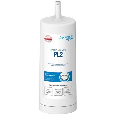 Refil para Purificador de Água PL2 Planeta Água Retém Partículas Cloro e Inibe Bactérias Branco
