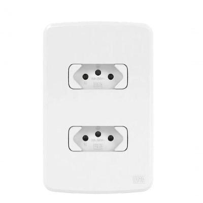 Placa 4x2 com 2 Tomadas 10A Composé Conjunto Completo Branco WEG Bivolt