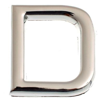 Letra Residencial D 39MM Plástico ABS Cromado Leve Resistente sem Oxidação Acabamento Durável Prata