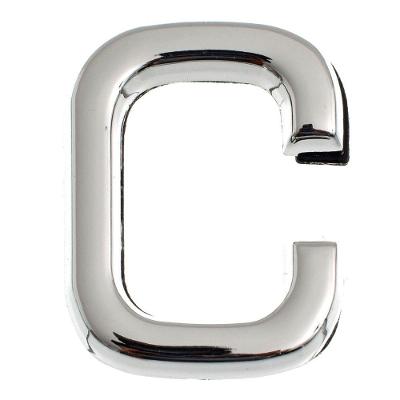 Letra Residencial C 39mm Identificação Acabamento Cromado Bemfixa 39MM