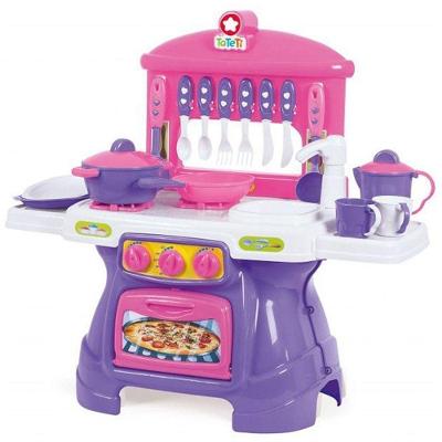 Cozinha Infantil Mini Chef com Água de Verdade e Fogão com Som Rosa Tateti Brinquedos