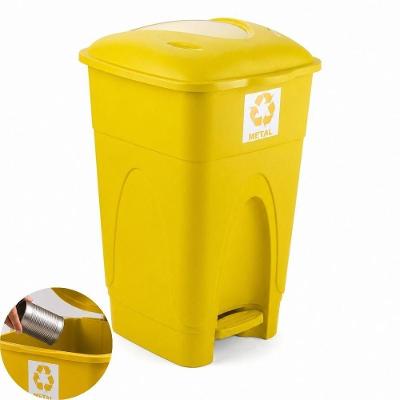 Lixeira Coleta Seletiva 30L Plástico com Pedal Antiodor Amarelo