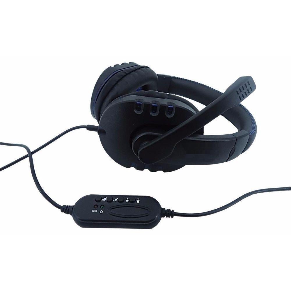 Fone Ouvido Headset Gamer Pc Playstation Ps4 Ps3 Jogo e Chat Kp-359 Azul - 1