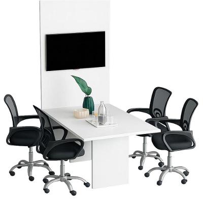 Mesa de Reunião Retangular Mesa de Reunião para Escritório com Painel Moderno sem Gavetas MDF-MDP