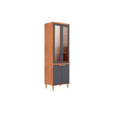 Cristaleira Elena Reflecta 4 Portas 4 Prateleiras MDF 70CM Titânio