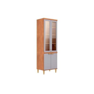 Cristaleira Elena Reflecta 4 Portas 4 Prateleiras MDF 70CM Cinza MGM