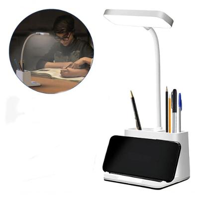 Luminária de Mesa LED Recarregável com Suporte para Celular 3 Níveis Branco Carisma 15CM