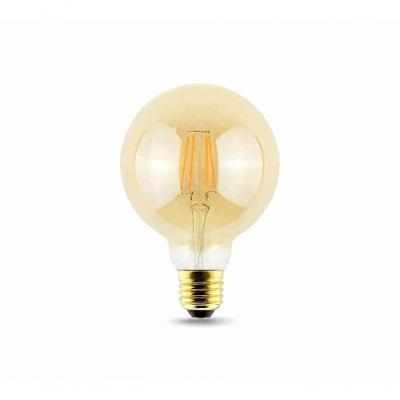 Lâmpada G95 Filamento LED Bulbo Vintage Luz Decorativa Ambar 4W 2500K E27 Bivolt G-Light