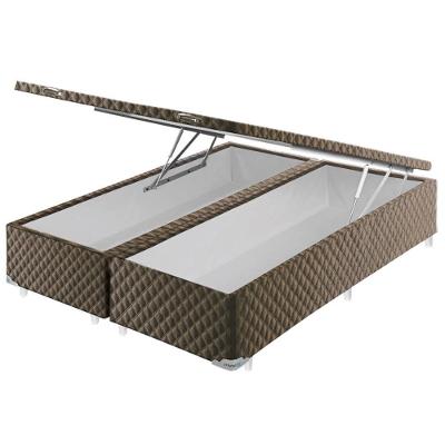 Base para Cama Box Queen Baú Estrutura em Madeira com Abertura Pneumática Marrom Cristalflex