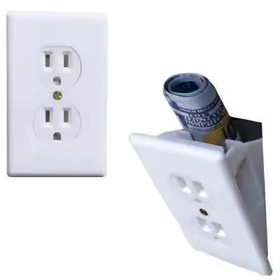 Cofre Secreto Tomada Fake de Parede com Armazenamento Discreto Camuflado Oculto 7CM