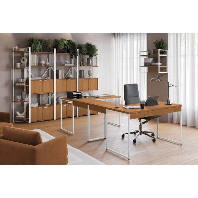 Escritório Completo Industrial 9 Peças sem Gavetas Branco 72CM Kappesberg