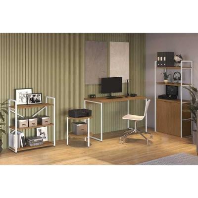 Escritório Completo Industrial 4 Peças 2 Portas 1 Gaveta MDP-Aço 72CM Branco Kappesberg
