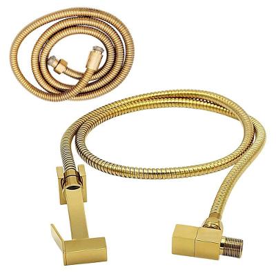 Engate para Ducha Higiênica BSL3435 Mangueira 1 Metro e 20cm Instalação de Parede Aço Inox Dourado