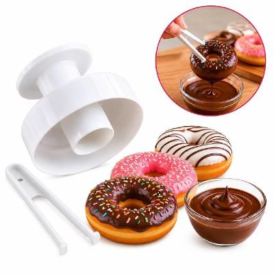 Modelador de Donuts com Pinça Kit Cortador de Massa Manual Multiuso para Confeitaria Plástico